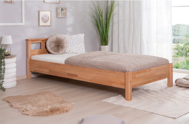 TiCAA Bett Merci aus Buche Bio-Geölt in Braun, Breite: 90 cm, Tiefe: 200 cm - Bild 1