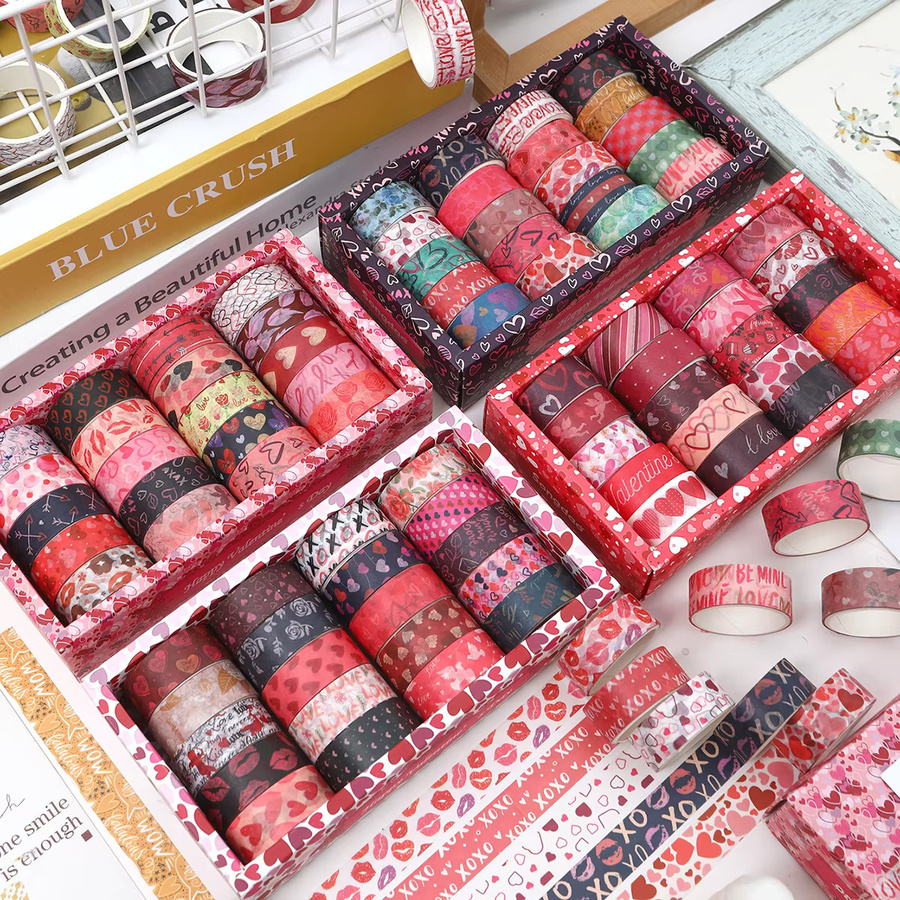 Dekoratives Washi-Tape-Set für Valentinstag und DIY-Projekte, Mehrfarbig - Bild 3