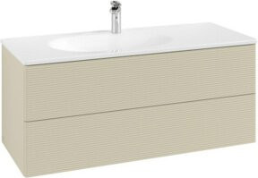 V&B Waschtischunterschrank Antao Wandmontiert, Farbe: Grau Lackiert, B/T/H: 118,8 x 50,4 x 49,3 cm - Bild 1