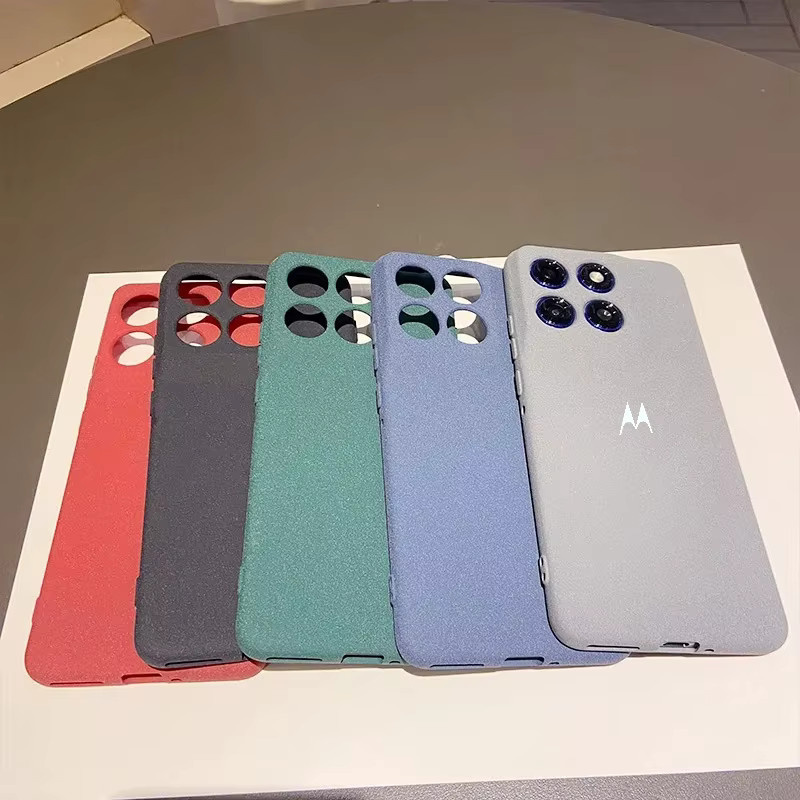 Schlanke TPU Handyhülle mit Sand-Struktur für Motorola Edge 70 60 50 Fusion Pro Ultra Neo G67 57 Power inklusive Kameraschutz in Schwarz und Grau - Bild 2