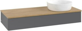 V&B Waschtischunterschrank Antao mit Beleuchtung, Eiche Honig, Anthrazit lackiert, B/T/H: 120 x 50 x 19 cm - Bild 1