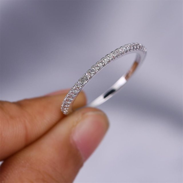 YIRAN Jewelry Ehering, Kupfer, Weiß, Zirkonia, Kristall, Damen - Bild 1