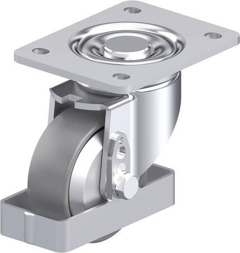 Blickle Stahlblech-Lenkrolle LH-PO 100G-3-ELS-FA-FS in Silber/Grau mit Rad-Durchmesser 100 mm und einer Tragfähigkeit von 280 kg - Bild 1