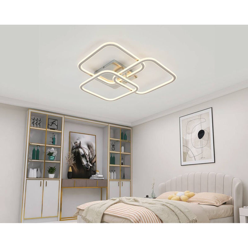Nolo LED-Deckenleuchte Thrice in Nickel Satiniert aus Aluminium, B/H/L: 54 x 10 x 58 cm - Bild 2