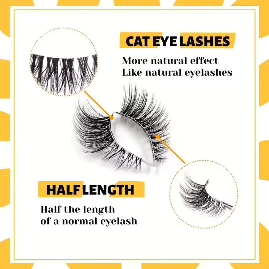 GIOIO Halbe Wimpern, Wispy-Katzenwimpern, 10 Paar, Black, 10 mm - Bild 2