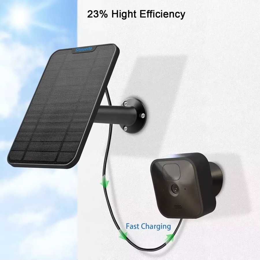 Blink Solarpanel für Blink XT, XT2 und Outdoor Kamera der 3. Generation in Schwarz mit wasserdichten Ladekabeln (4 m und 3 m) - Bild 2