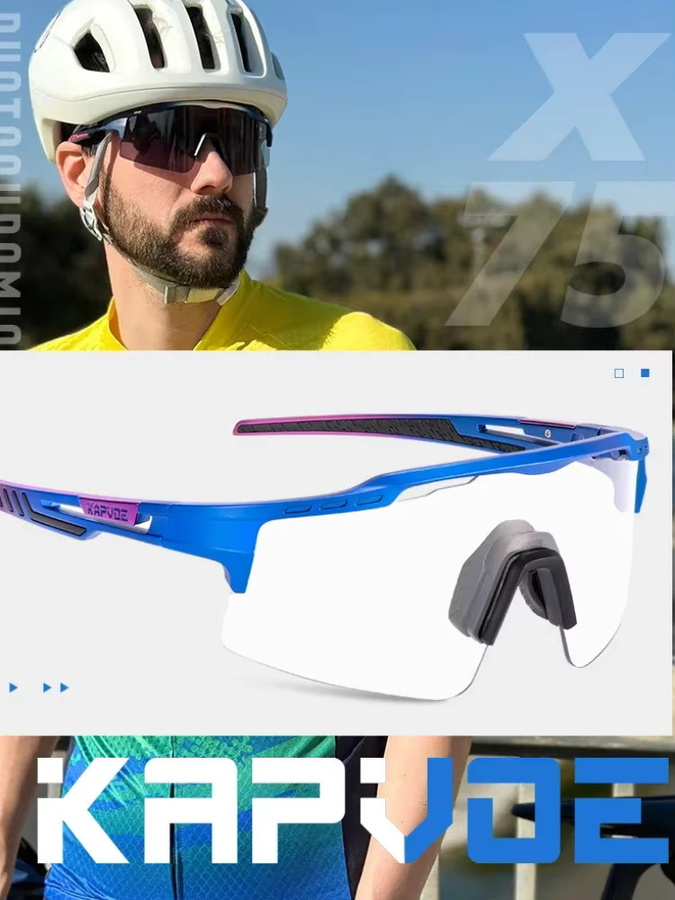 KAPVOE Sportsonnenbrille, selbsttönend, Vollrand, Kunststoff, Unisex - Bild 5