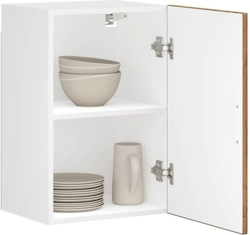 Küchen-Hängeschrank Porto in Altholz-Optik von vidaxl, Braun, Landhausstil mit Drehtüren aus Holzwerkstoff - Bild 1