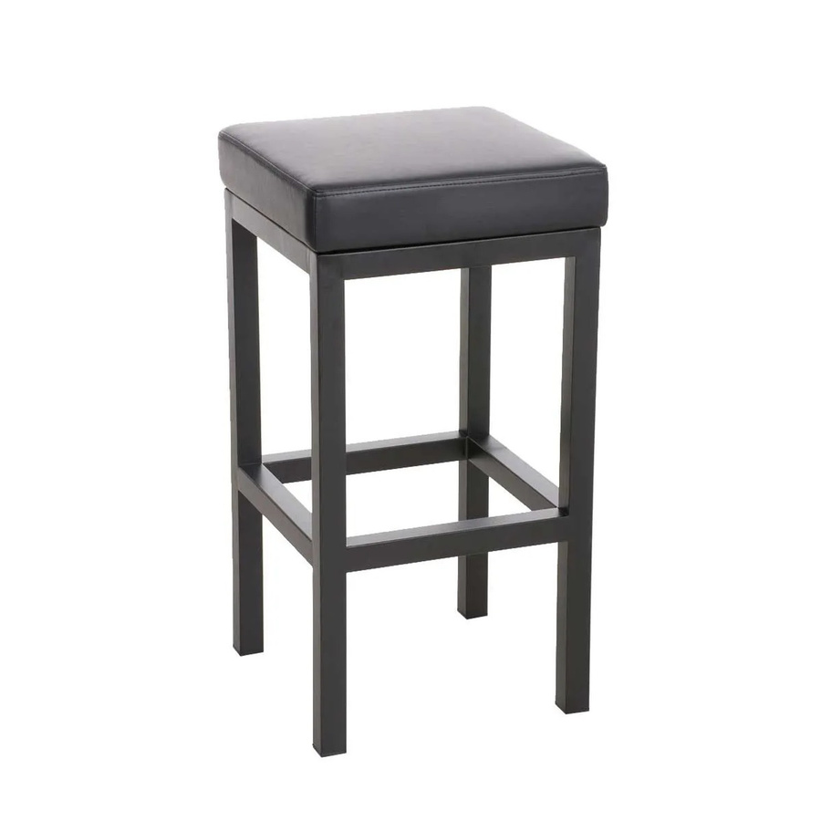 DELUKE Barhocker KIEL Barstuhl ohne Lehne aus Kunstleder und Stahl in Schwarz, Höhe: 80 cm - Bild 2