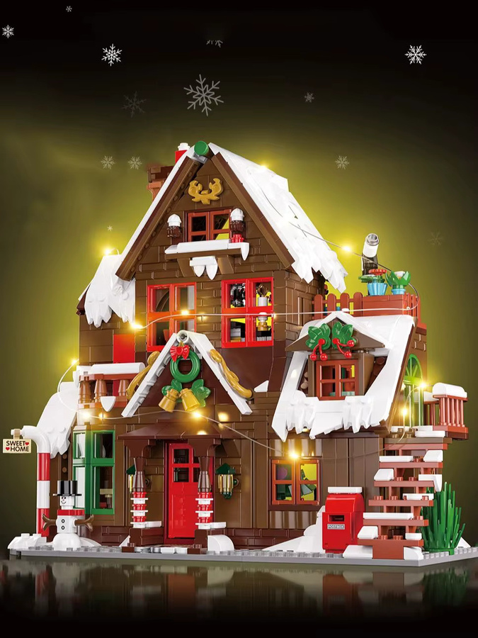 HYMILENARIO Kreativität Winter Dorf Lebkuchen Haus, Bausteine, Bunt / Mehrfarbig - Bild 5