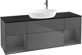 V&B Waschtischunterschrank Finion in Anthrazit lackiert, Breite: 160 cm, Tiefe: 50,1 cm, Höhe: 50,1 cm - Bild 1