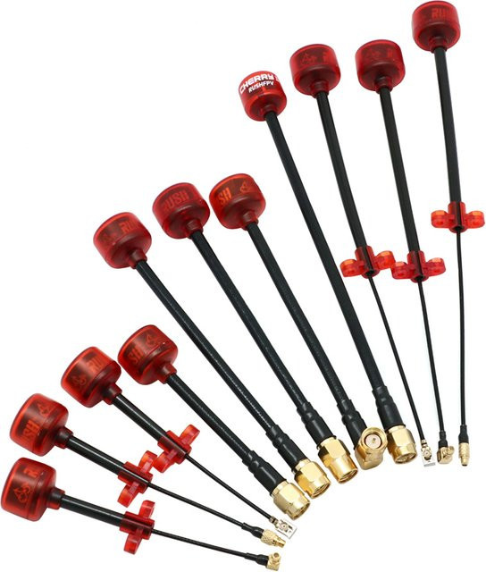 Rush Cherry FPV 5.8G Stubby Antenne mit SMA MMCX UFL IPEX Anschluss für Renndrohnen-Brillen in Rot - Bild 1