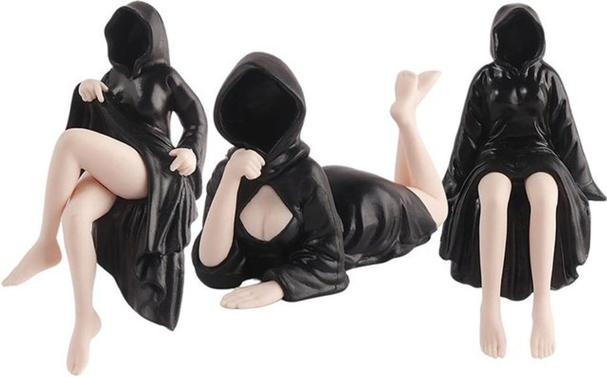 Fashnics Gotische Frauenfigur in Schwarzer Robe als Künstlerische Dekoration, Höhe: 12,0 cm - Bild 1