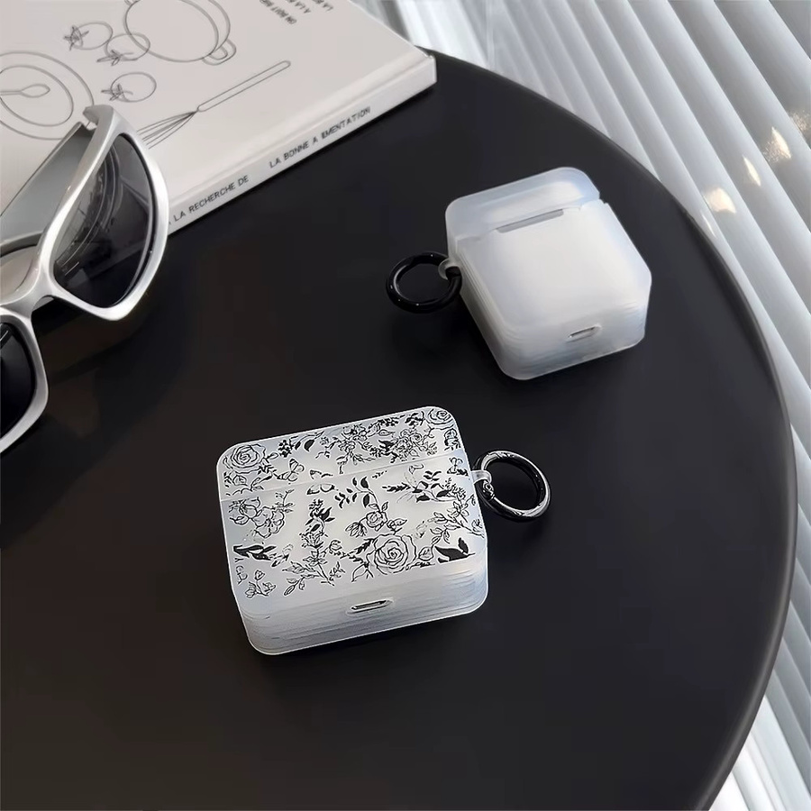 Schutzhülle mit Rosenblüten-Aufdruck für Apple AirPods 1, 2, 3, 4 und AirPods Pro 2, kabellose Kopfhörerabdeckung und Zubehör - Bild 4