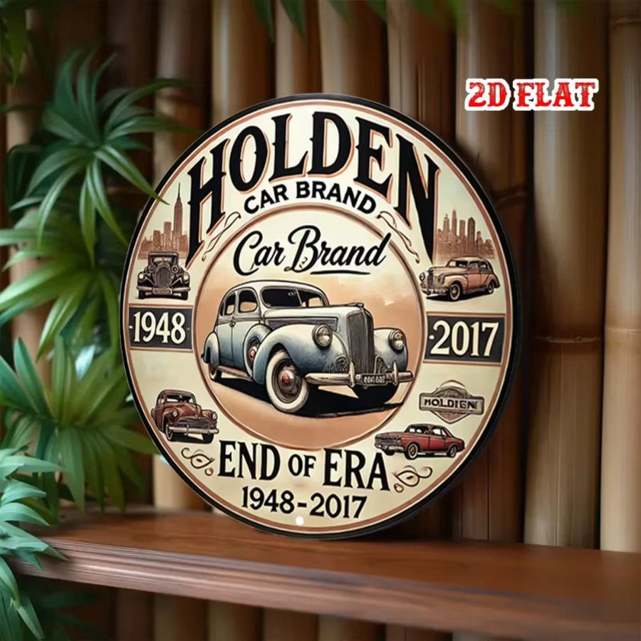 CIFBUY Halloden Heritage Vintage Auto Metallschild Rund in Multicolour zur Wanddekoration für Garage und Bar - Bild 5