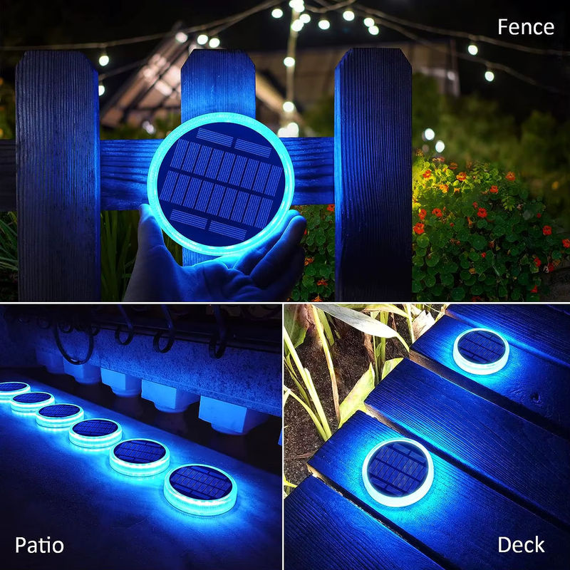 Yilaie Solar-LED-Einfahrtsleuchten im 4er-Pack, wasserdichte IP68 Gartenleuchten in Blau für Treppen, Stufen, Hof und Außenbereich - Bild 5