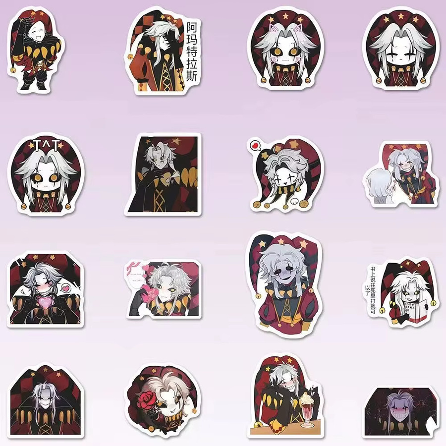 60 Stück Game The Freak Circus Pierrot Vinyl Sticker, wasserfeste Aufkleber für Scrapbooking, Handy und Skateboard, mehrfarbig - Bild 3