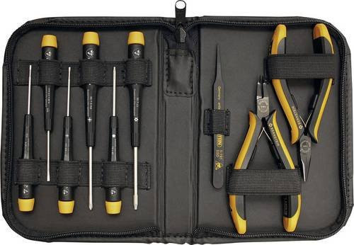 Bernstein Tools for Electronics SERVICE-SET CARAT 2250 ESD Werkzeugset in Schwarz, 9-teilig - Bild 1
