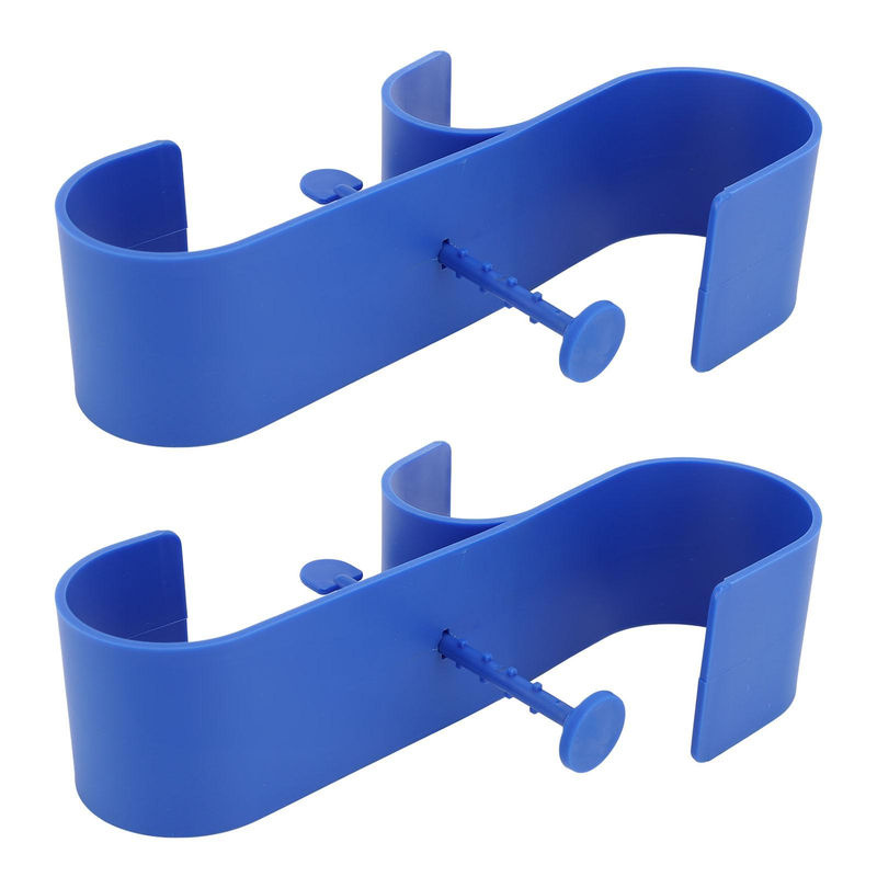 2 Stück Poolzaunhaken aus Kunststoff in Blau als multifunktionaler Wand-Halter für Schwimmbadstangen und Schläuche - Bild 4