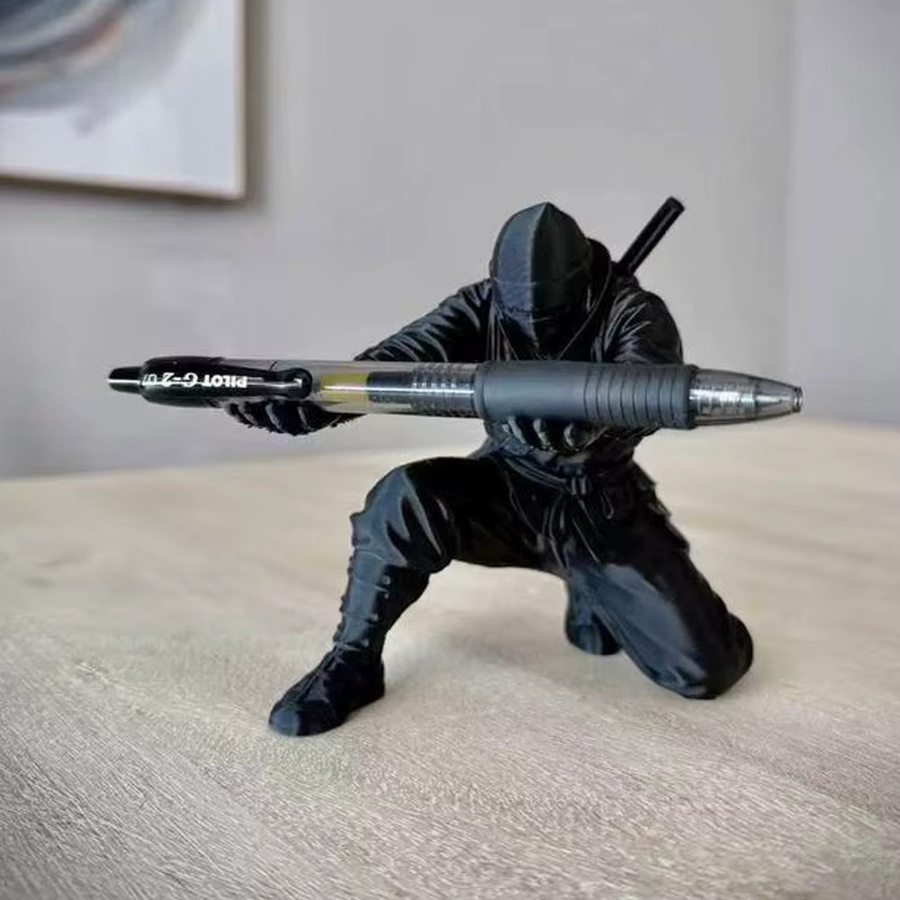 Ninja 3D-gedruckter Schreibtisch-Organizer Stifthalter in Schwarz oder Weiß - Bild 3