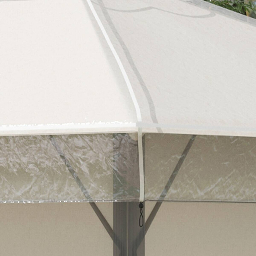 Outsunny Transparente Abdeckplane für Pavillon, wasserdichte und winterfeste Schutzhaube als Ersatzdach, B/H/L: 300 x 80 x 300 cm - Bild 3