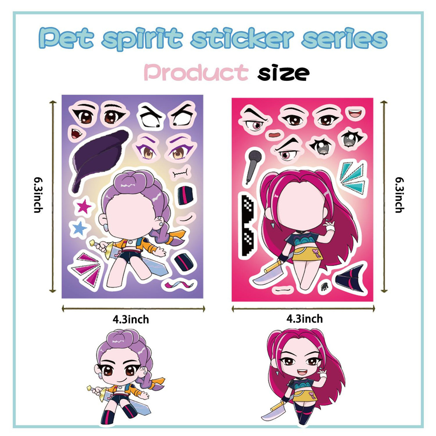Yiran toy 1 Cartoon KPOP Dämonenjäger Serie Aufkleber 8-teiliges Set - Bild 2