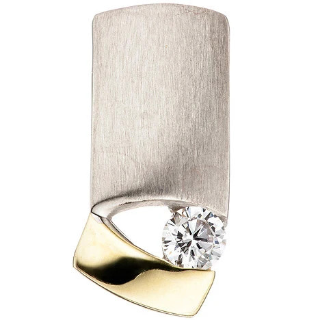 Colfem Anhänger 925 Silber, bicolor vergoldet, Zirkonia, Unisex - Bild 1