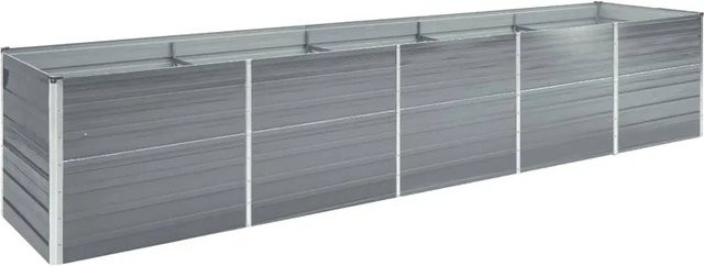 vidaXL Garten-Hochbeet aus verzinktem Stahl in Grau, B/T/H: 400 x 80 x 45 cm - Bild 1
