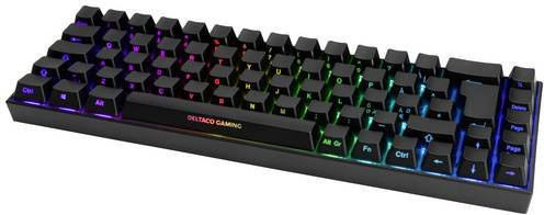 Deltaco GAM-100-DE Mechanische Mini Gaming Tastatur mit RGB LED, Kabellos und Bluetooth, QWERTZ Deutsch, Schwarz - Bild 1