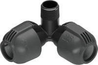 Gardena Sprinklersystem Winkelstück mit 25 mm Anschluss und 3/4 Zoll Außengewinde, selbstdichtend mit Quick & Easy-Schnellverbindungstechnik - Bild 1