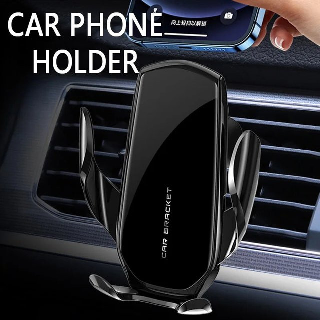 Universelle Schwerkraft-Handyhalterung für das Auto in Grün zur Befestigung am Lüftungsschlitz für iPhone, Samsung und Xiaomi - Bild 1