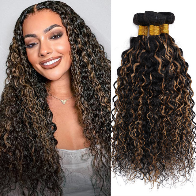 Tendresse Ombre Curly Virgin Hair Extensions, 3 Bündel, Ombre Blond - Bild 1