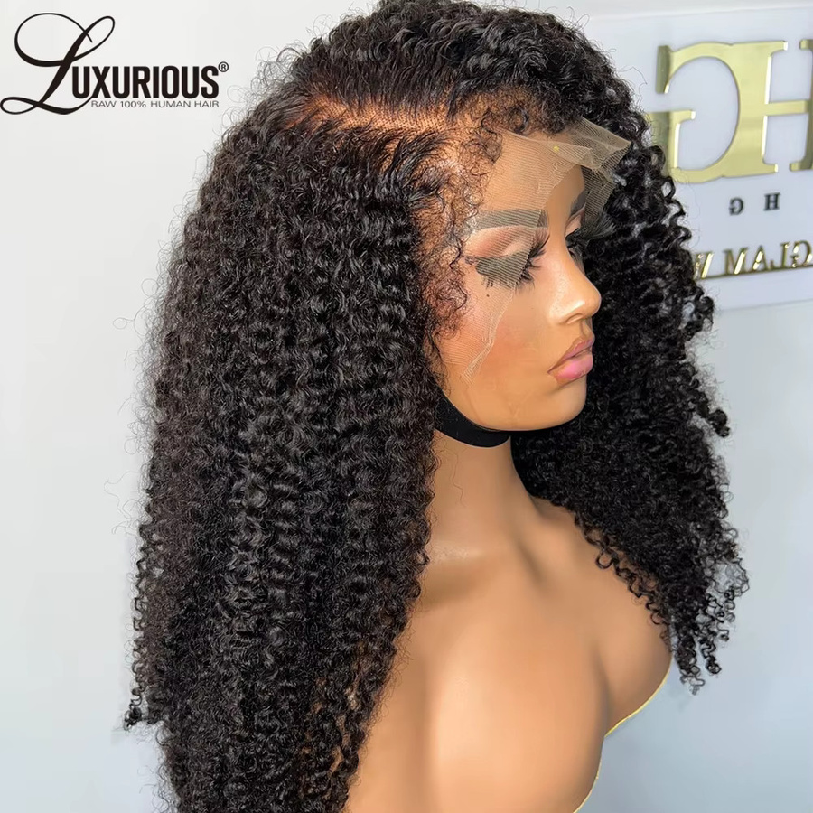 Luxurious Brasilianische 4C Afro-Kinky-Curly Vollspitze-Perücke, 100 % Echthaar, 250 % - Bild 3