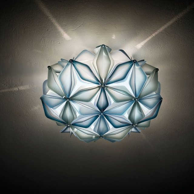 Slamp La Vie Medium Wand- und Deckenleuchte in Blau mit dimmbarer Up-Down-Beleuchtung und Glaskristallen - Bild 1