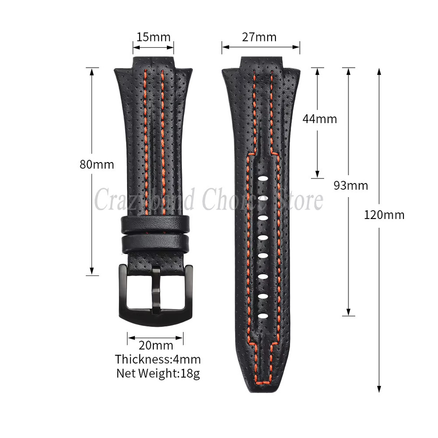 Crazyband Uhrenarmband Echtleder, Schwarz, Business - Bild 4