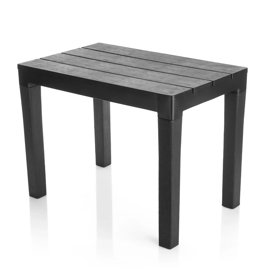 BigDean Garten Beistelltisch aus Kunststoff in Schwarz, wetterfester Campingtisch für Indoor und Outdoor, B/T/H: 50 x 43 x 43 cm - Bild 2