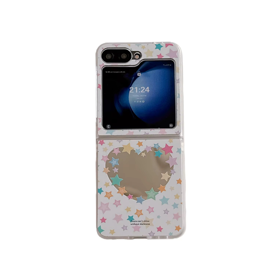 Samsung Galaxy Z Flip Schutzhülle mit Stern-Liebe-Spiegel Design und Charm in Multicolour - Bild 3