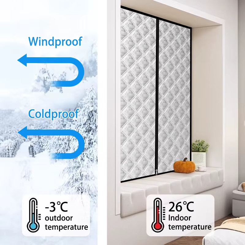 TranquilTouch Thermo-Türvorhang mit Reißverschluss, isolierend, verdunkelnd und geräuschreduzierend, B/H: 120 x 60 cm - Bild 3