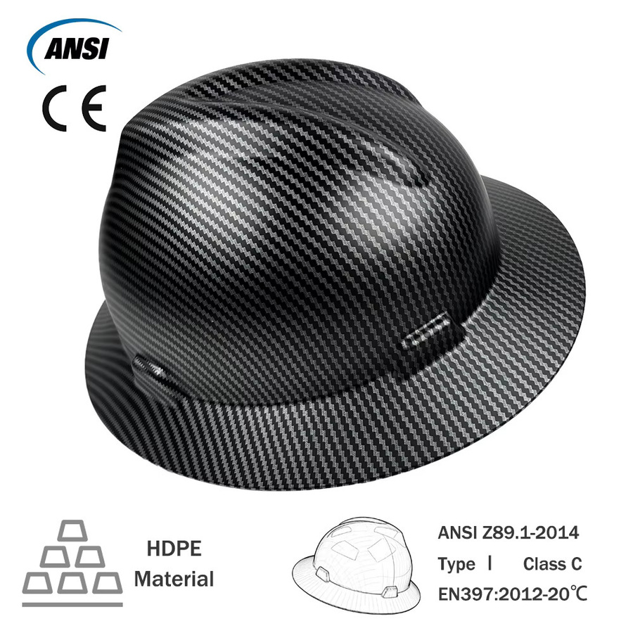 CE-Schutzhelm mit breiter Vollkrempe und 6-Punkt-Aufhängung aus HDPE in Rot - Bild 3