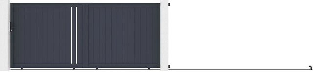 Vente-unique Schiebetor Toroma aus Aluminium in Anthrazitgrau, Breite: 396 cm - Bild 1