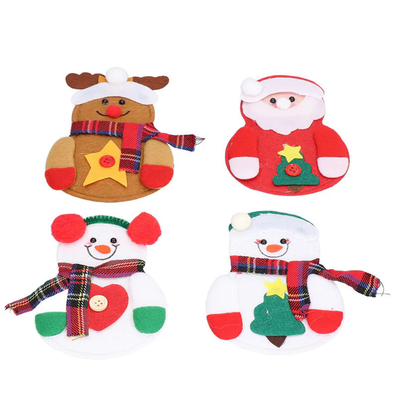 8er Set Igeteck Weihnachts Filz Hängeornamente mit Schneemann und Rentier Figuren in Mehrfarbig - Bild 2