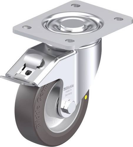 Blickle Stahlblech-Lenkrolle LH-ALST 125K-3-FI-AS in Silber, Rad-Durchmesser: 125 mm, Tragfähigkeit: 370 kg - Bild 1