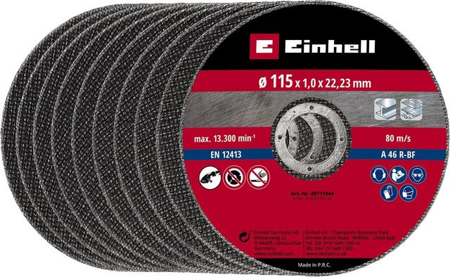 Einhell Trennscheibe dünn für Metall, Durchmesser: 125 mm, 10 Stück - Bild 1
