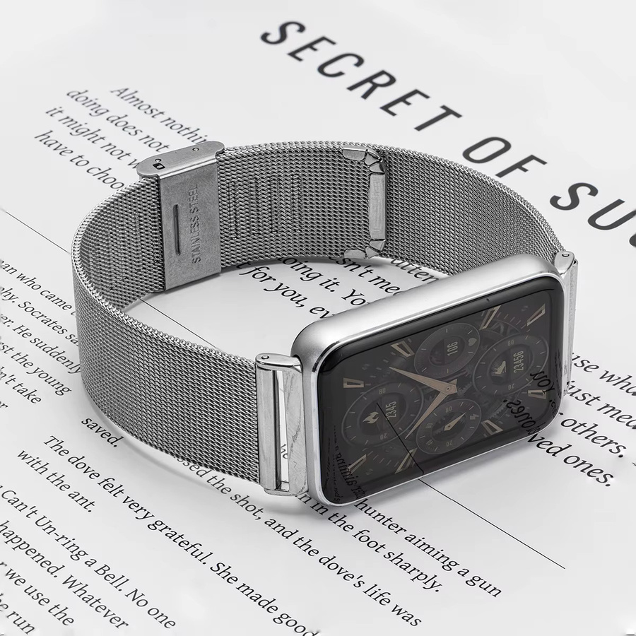 CAOWTAN Uhrenarmband Edelstahl, Silber, Unisex, für Samsung Galaxy Fit 3 - Bild 4