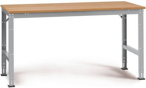 Manuflex AU4025.9006 Arbeits-Grundtisch UNIVERSAL Standard mit Multiplexplatte, Farbe: Alusilber, B/T/H: 125 x 60 x 76-87 cm - Bild 1