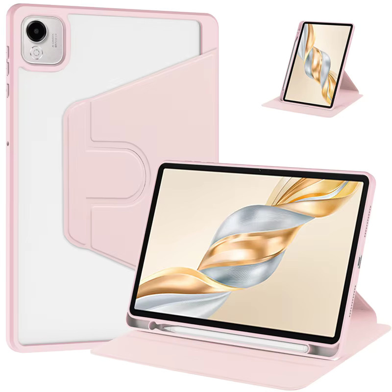 Honor Pad X9a Schutzhülle mit 360 Grad Rotation, Acryl Hartschale Standcase inklusive Stifthalter, Grau oder Pink - Bild 1