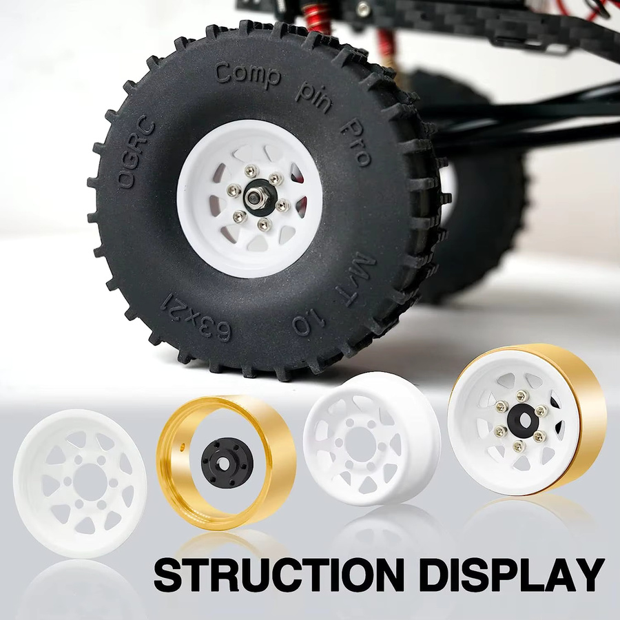 OGRC 1.0 Messing RC Deep Dish Radfelgen Beadlock Räder, Metall, Zubehör - Bild 2