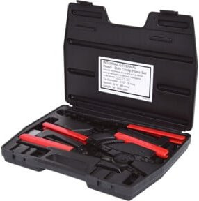 KS Tools Sicherungszangen-Satz mit Ratschenfunktion, 14-teilig, Chrome Vanadium, Rot - Bild 1