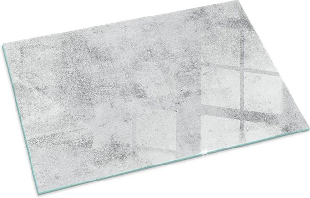 Tulup Kamin Glasplatte in Grau mit Rohbetonstruktur, B: 100 cm, T: 70 cm - Bild 1