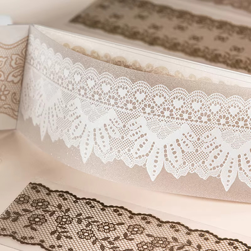 Mr. Paper Lace Collection PET-Aufkleber mit floralem Design, 16 Blatt lasergeschnittenes Washi-Tagebuchzubehör - Bild 2